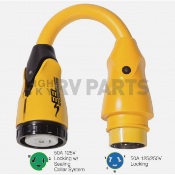 Marinco P504-503 50 AMP Female to 50 AMP Male Pigtail Adapter