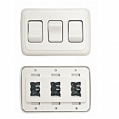 Diamond Group Triple Contour On/Off Switch SPST - White - DG3301VP