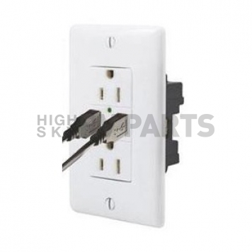 Receptacle 110V with Dual USB Charger White - 512481-08