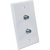 JR Products TV Cable Entry Plate - Dual Cables White - 47875