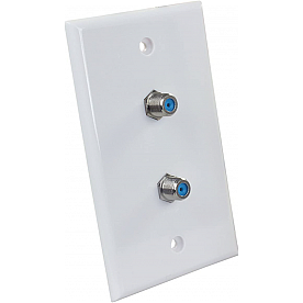 JR Products TV Cable Entry Plate - Dual Cables White - 47875
