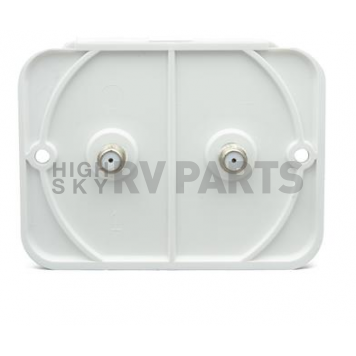 JR Products TV Cable Entry Plate - Dual Cables White - 543-B-2-A-1