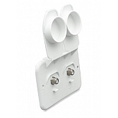 JR Products TV Cable Entry Plate - Dual Cables White - 543-B-2-A