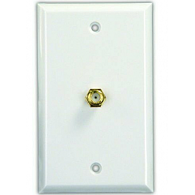 JR Products TV Cable Entry Plate F-Style White - 47785