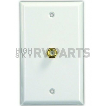 JR Products TV Cable Entry Plate F-Style White - 47785