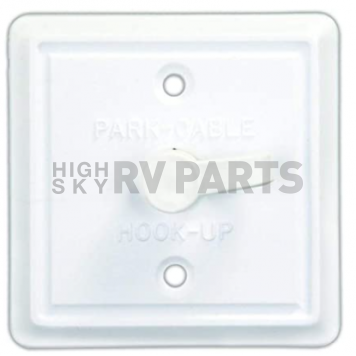 JR Products TV Cable Entry Plate F-Style White - 47795
