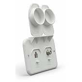 JR Products TV Cable Entry Plate White - 543-A-2-A