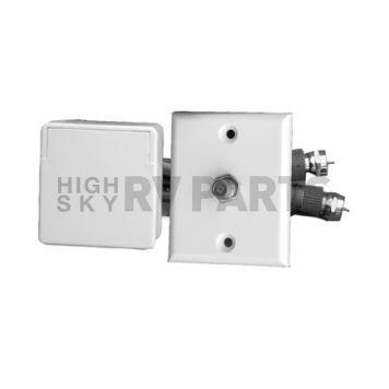 Prime Products TV Cable Entry Plate - Weather Proof Colonial White 