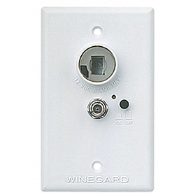 Winegard Wall Plate Power Supply 12 Volts DC/ Coaxial Input/ Output Connections/ Two-Way Splitter - RA-7296