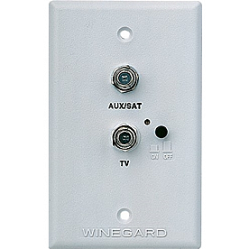 Winegard Wall Plate Power Supply TV Antenna/ Two Set Splitter - RV-7542