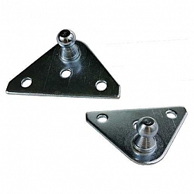 AP Products Lift Support Bracket Flat Shaped 10mm Ball Stud - 3 Holes - Set Of 2 - 010-078-2