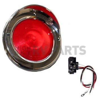 Tail light with Chrome Bezel and 3 Wire Pigtail 107176