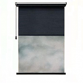 Carefree RV Window Shade Manual 24 Inch Black Split Design - 12024ZA36L-RP