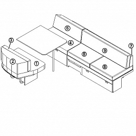 Foam Cushion and Ultraleather Cover - Full Set 25', 27' FB - 703884X