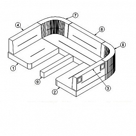 Foam Cushion Covers and Ultraleather Cover - Sandpiper 26U Dinette Full Set - 704219S