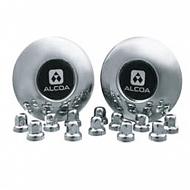 Front Hub Cap with a Set of Lug Nut Cover Chrome - Set of 2 - 021135