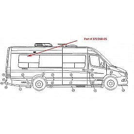 Curb Side Rear Vented Window Glass 372260-05 
