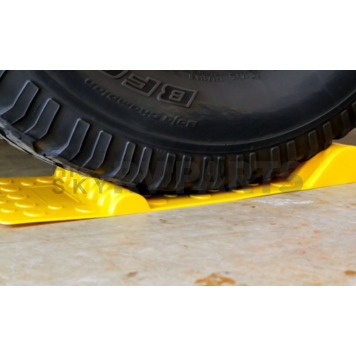 Camco Floor Mount Parking Stop  -  Yellow ABS Plastic - 42891-2
