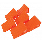 Husky Towing Wheel Chock - Bright Orange Plastic - Set of 6 - 95036