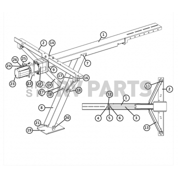 Ultra-Fab Products Camper Stabilizer Leg Assembly - Power Twin II 30 Inch - 39-841700