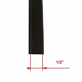 Trim Black Belt Line Insert 1/2 inch Vinyl - Roll of 50 inch - 201092
