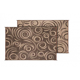 Faulkner RV Patio Mat 12 Feet x 9 Feet Brown/ Beige Swirl Design - 68860