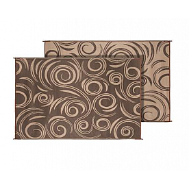 Faulkner RV Patio Mat 20 Feet x 8 Feet Brown/ Beige Swirl Design - 68862
