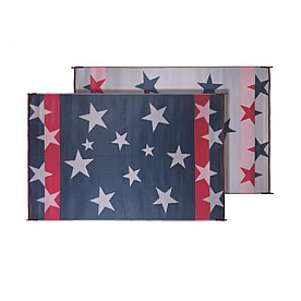 Faulkner RV Patio Mat 12 Feet x 9 Feet Red/ White/ Blue Stars And Stripes - 68872