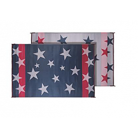 Faulkner RV Patio Mat 20 Feet x 8 Feet Red/ White/ Blue Stars And Stripes - 68877