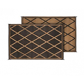 Faulkner RV Patio Mat 20 Feet x 8 Feet Black/ Beige Diamond Design - 68900