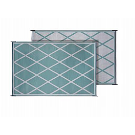 Faulkner RV Patio Mat 5 Feet x 3 Feet Turquoise/ White - 68901