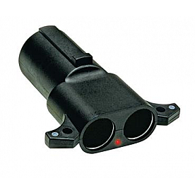 Reese Trailer Wiring Connector Adapter - 7-Way Blade to Dual 12 Cigarette Lighter - 74681