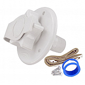 Valterra Fresh Water Inlet with Check Valve - Plastic White - A01-0168VP