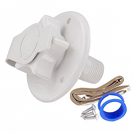Valterra Fresh Water Inlet with Check Valve - Plastic White - A01-0168VP