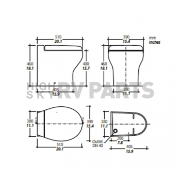 Tecma Flexi Line Silence 2G Plus Toilet Big Bowl - High Profile - White - T-S2G012NW/D00C00-3