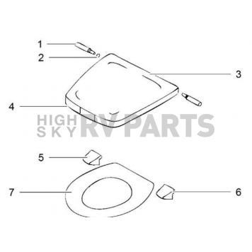 Thetford Toilet Seat Hinge White Parchment for Electra Magic - 390557
