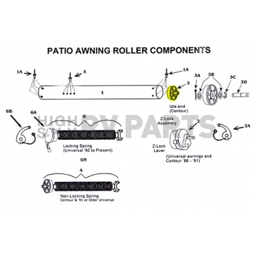 Idle End Assembly for Awning Roller 201500