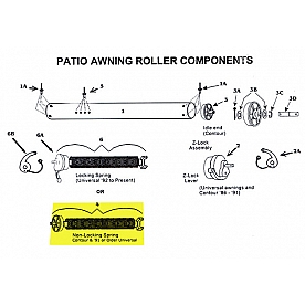 Non-Locking Awning Spring Assembly 201100