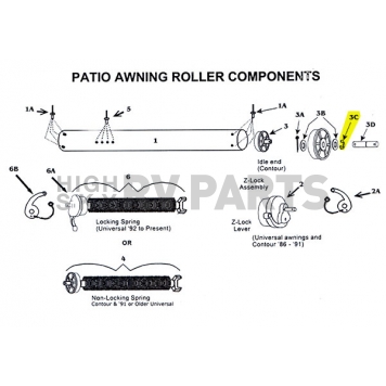 Retaining Clip for Awning Idler Assembly 312060