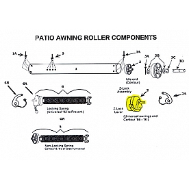 Z Lock Assembly for Zip Dee Awning Patio Roller 201600