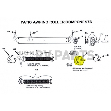Z Lock Assembly for Zip Dee Awning Patio Roller 201600