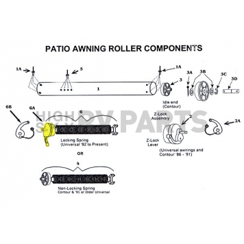 Z Spring Lock Assembly for Patio Awning Roller 201200