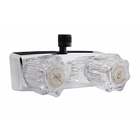 Dura Faucet Shower Control Valve with Clear Crystal Acrylic Knob Handle - DF-SA100A-CP