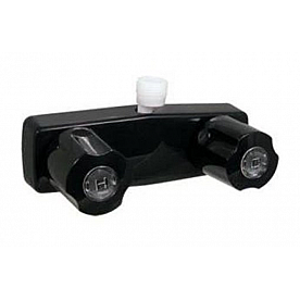 Phoenix Products 2 Valve Shower Faucet with Black Acrylic Knob Handle - PF213741