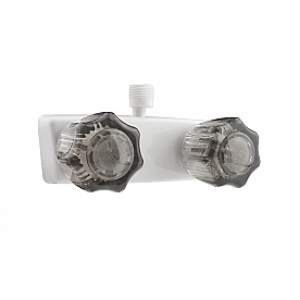 Phoenix Products 2 Valve Shower Faucet with Smoked Acrylic Knob Handle - PF213245