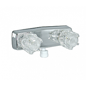 Phoenix Products Shower Faucet - 2 Valve - Clear Crystal Acrylic Knob Handle - PF213350