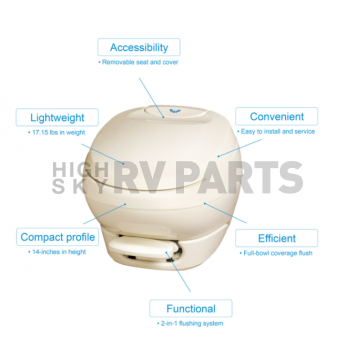Thetford Aqua-Magic Bravura RV Toilet - Low Profile - 31121-2