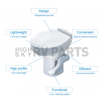 Thetford Aqua-Magic Residence RV Toilet - Standard Profile - 42169-3