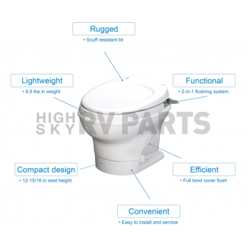 Thetford Aqua-Magic V RV Toilet - Low Profile - 31657-7