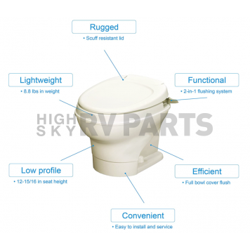 Thetford Aqua-Magic V RV Toilet - Low Profile - 31658-3